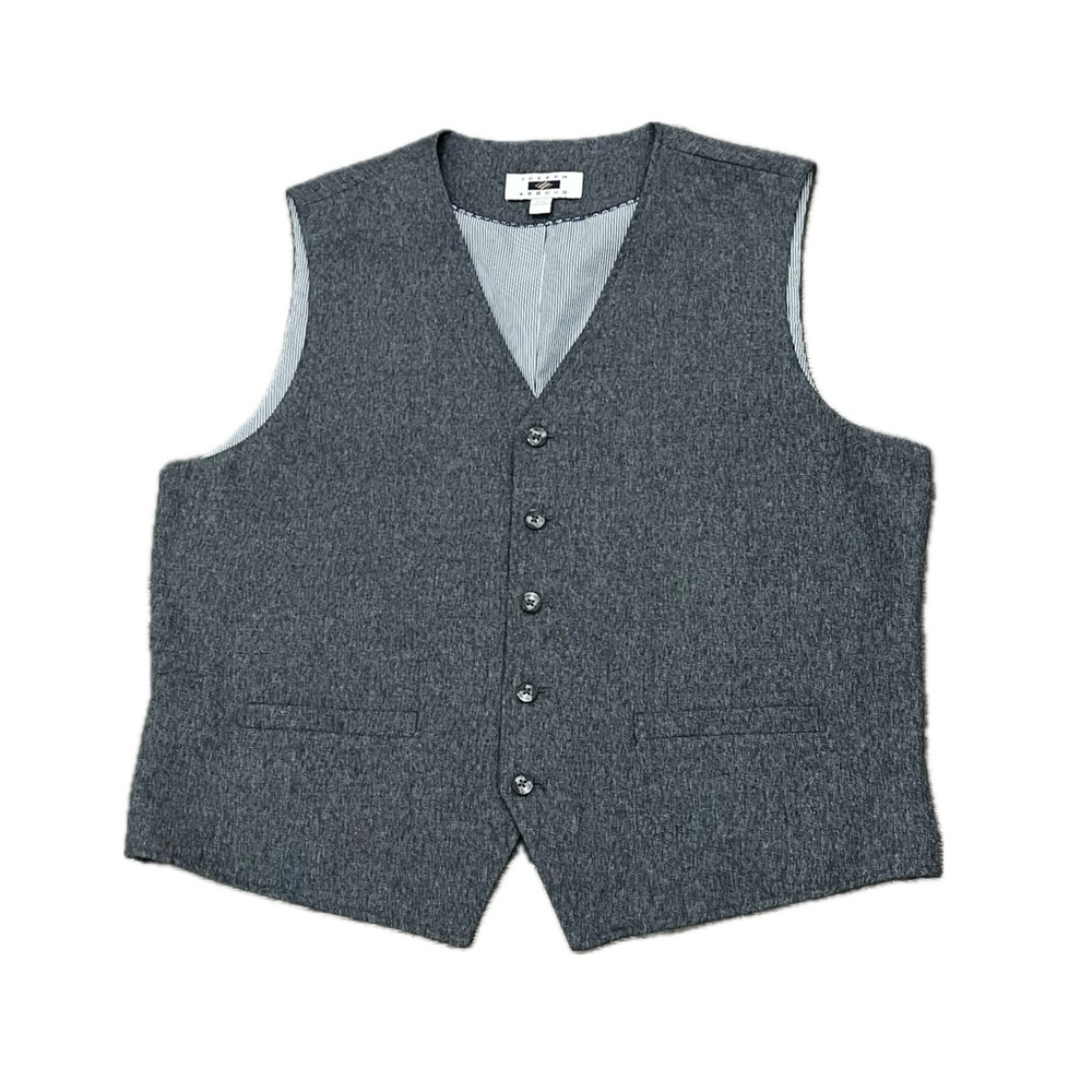 Joseph Abboud Single Breasted Gray Vest Sz XXL Waistcoat Wedding Preppy Classic